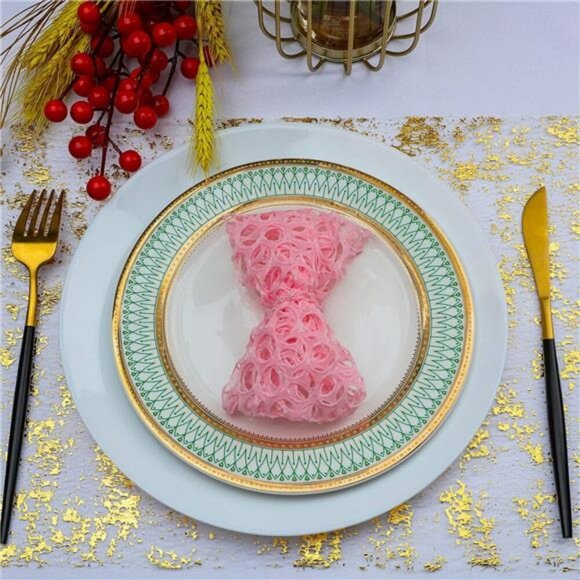 Gold Sequin Table Runner Set Party Decor Wedding Birthday Holiday Table Setting - Picture 6 of 7